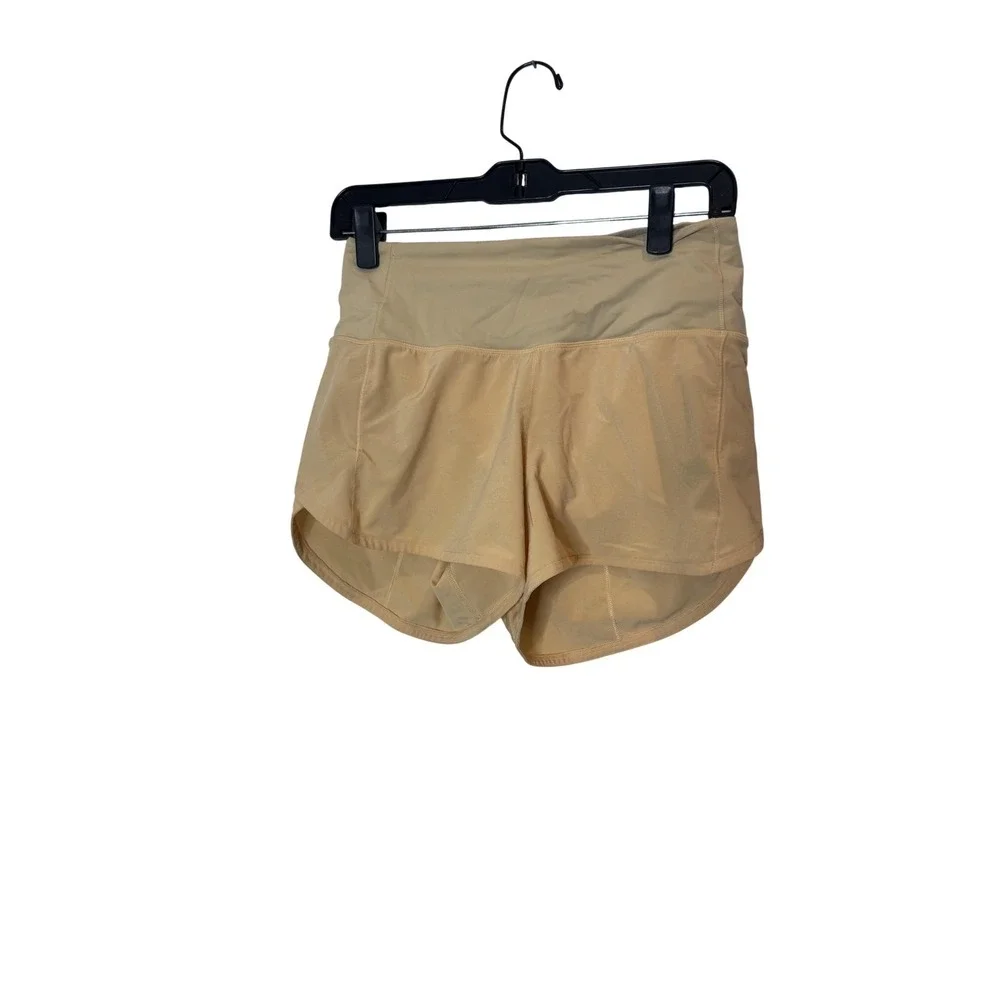 Lululemon Shorts Womens 4 Beige High Rise Lined 2.5