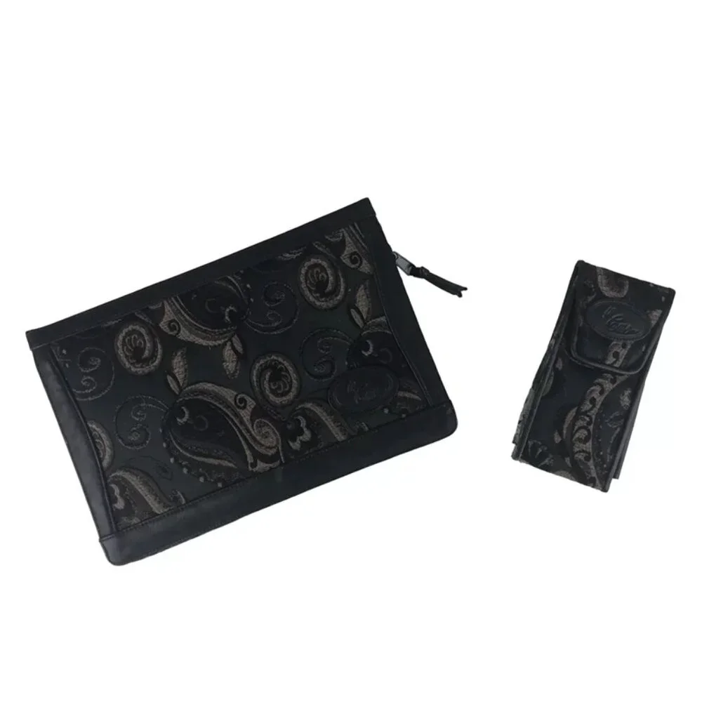 In Case Womens Black‎ Brown Floral Zipper Cellphone Clutch Wallet