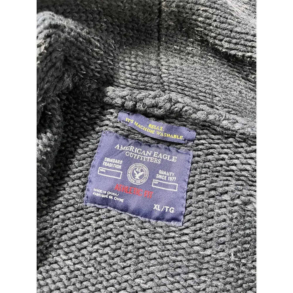 American Eagle Outfitters Men's XL Shawl Collar Knit Cardigan Sweater‎ Fisherman