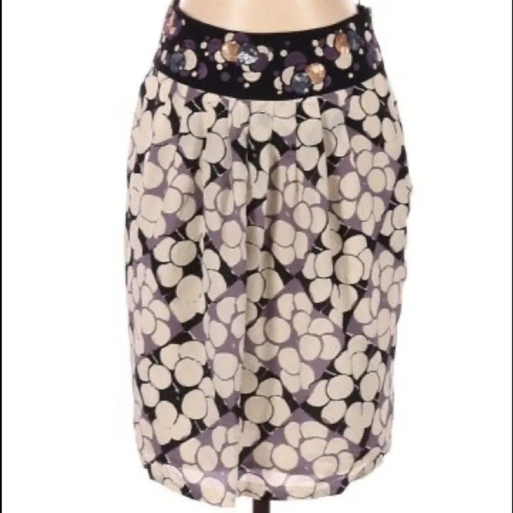 𝅺FLOREAT Anthropologie Silk Skirt Size 10