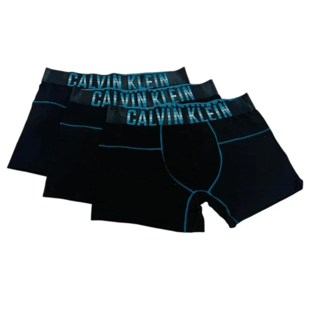 NEW!  Calvin Klein 3-Pack Modern Structure Boxer Briefs, BLK/BLUE‎ LARGE