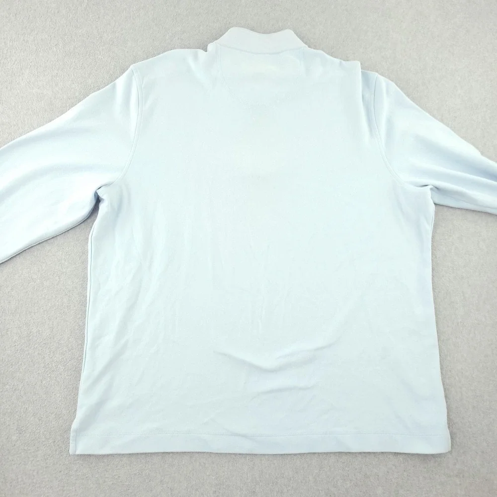 UNTUCKit Sweater Mens 2XL Blue Cotton Spandex 1/4 Zip Mock Neck Knit Pullover