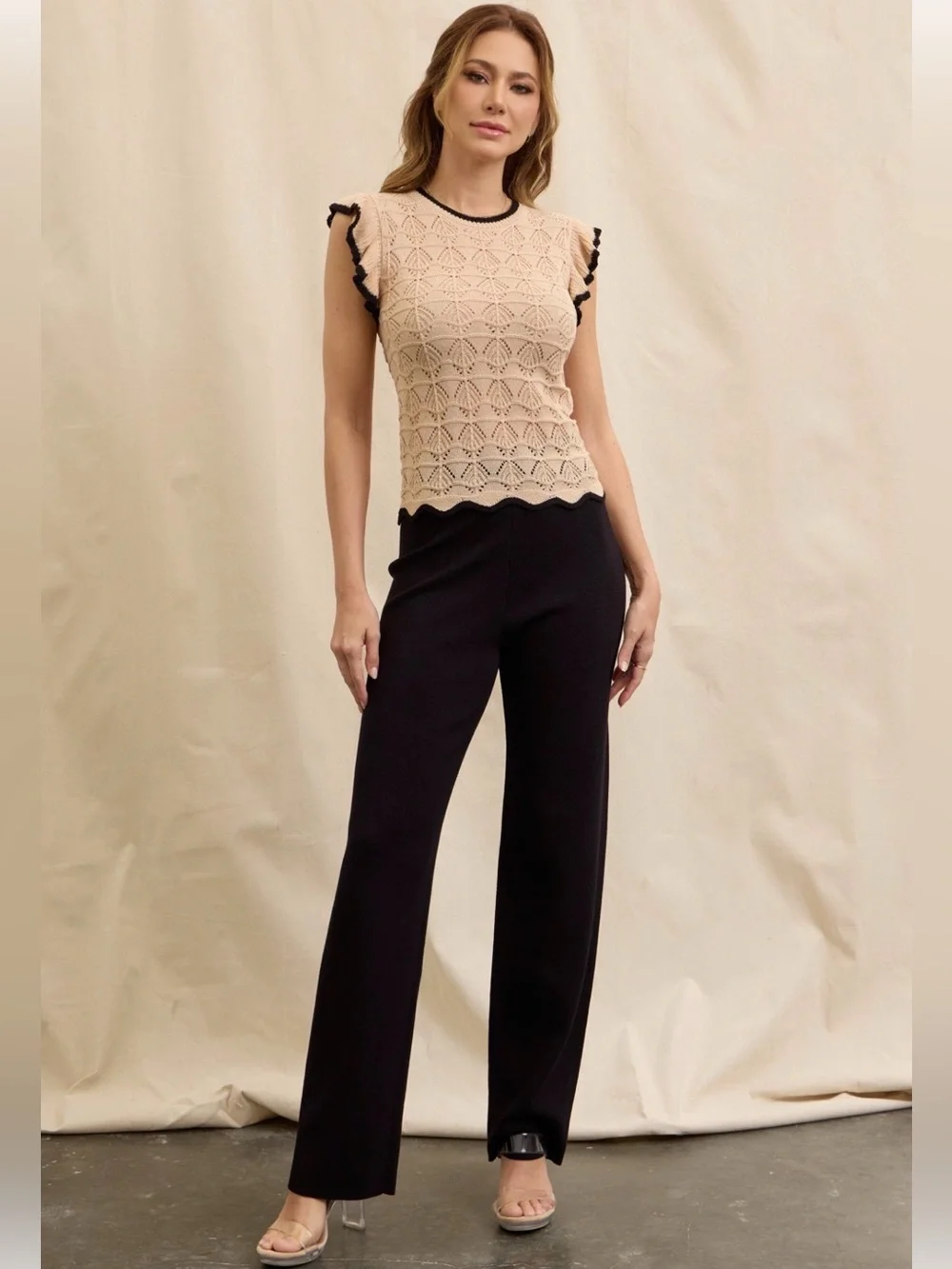 Premium Boutique Knit Pointelle Top and Pants Set