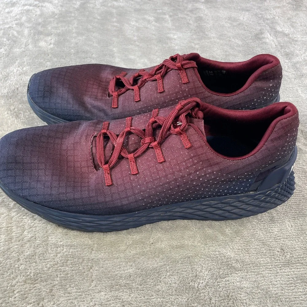 NOBULL Ripstop Runner Mens 10.5 Womens 12 Training Shoes Maroon Navy Ombre