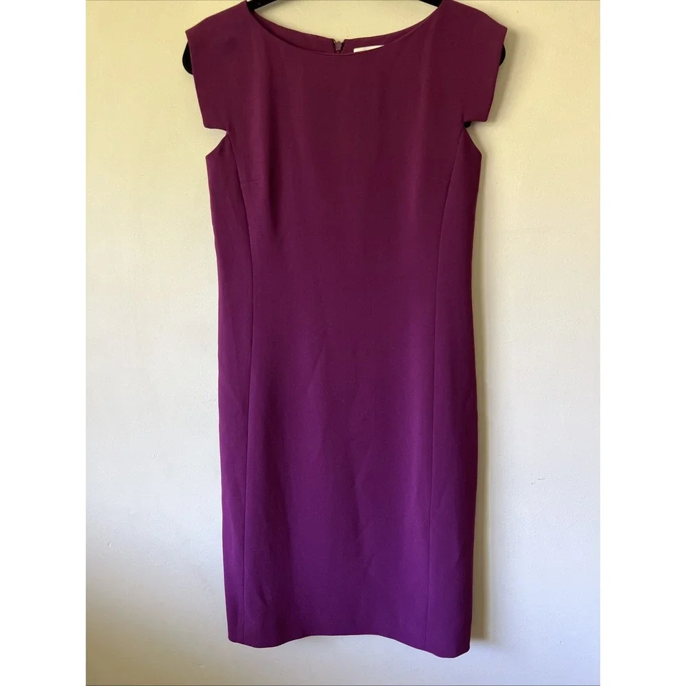 MM Lafleur The Sarah Career Sleeveless Sheath Dress Size 2 Deep Plum