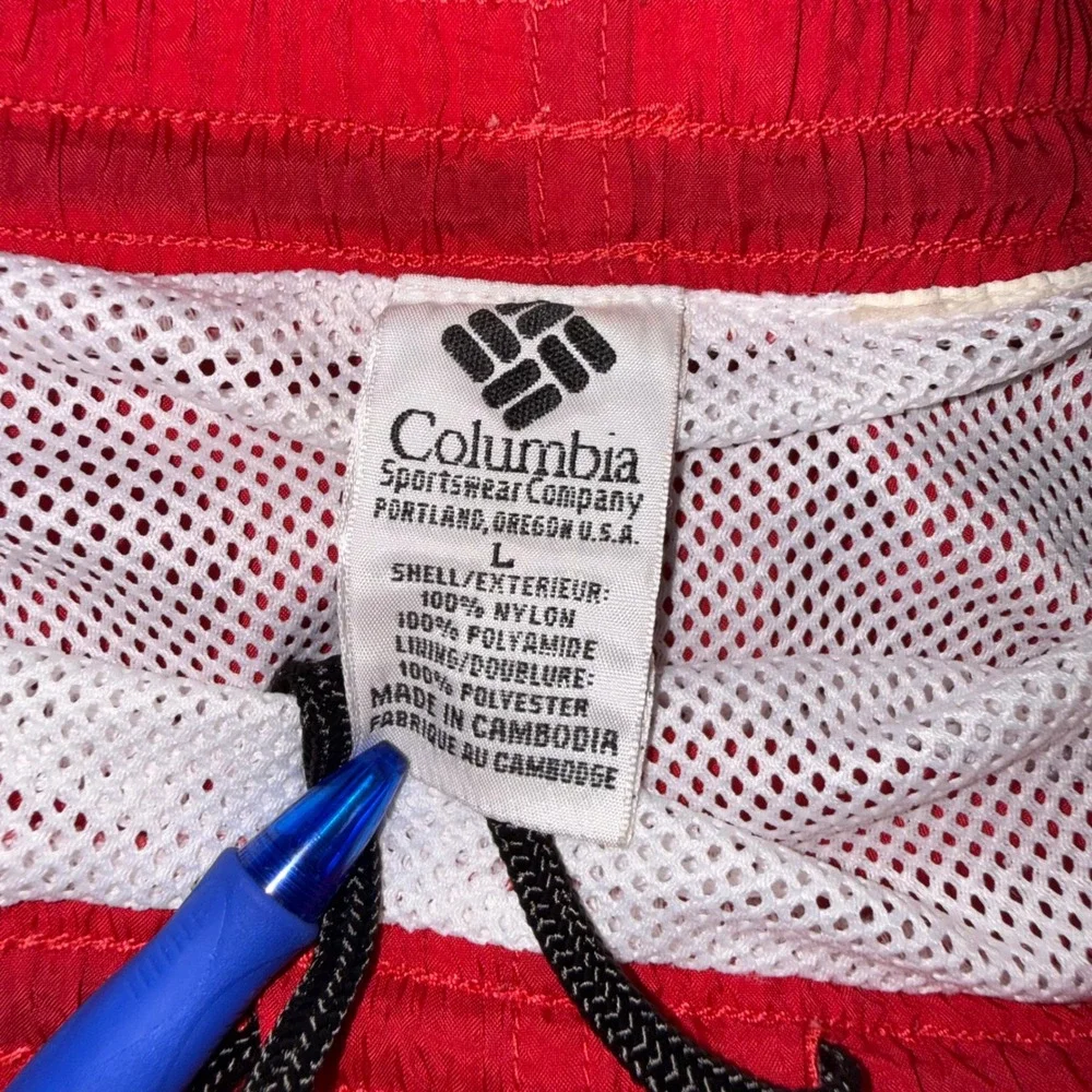 Columbia Mens Red Nylon Mesh Lined Athletic Board Shorts Size L(36) 5in Inseam
