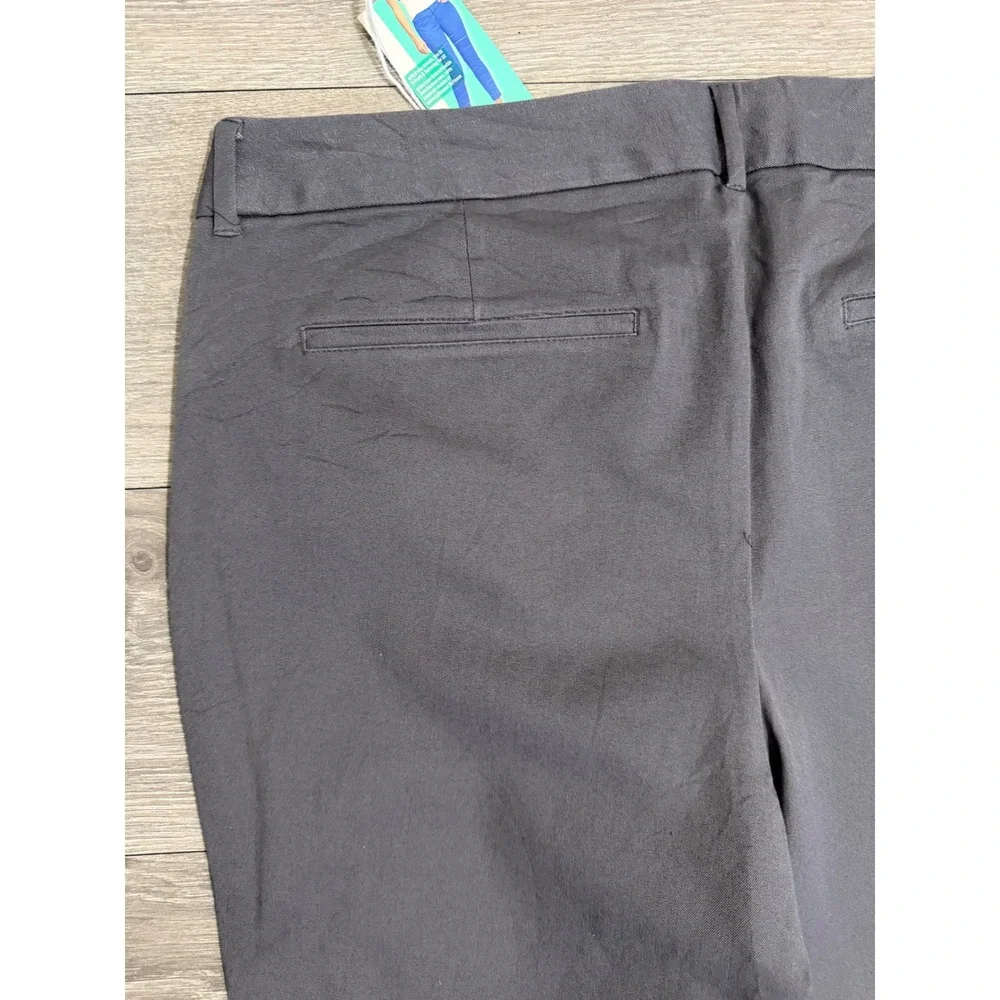 Old Navy Pixie Charcoal Gray Ankle Pants Women 18 Regular Mid Rise Stretch Twill