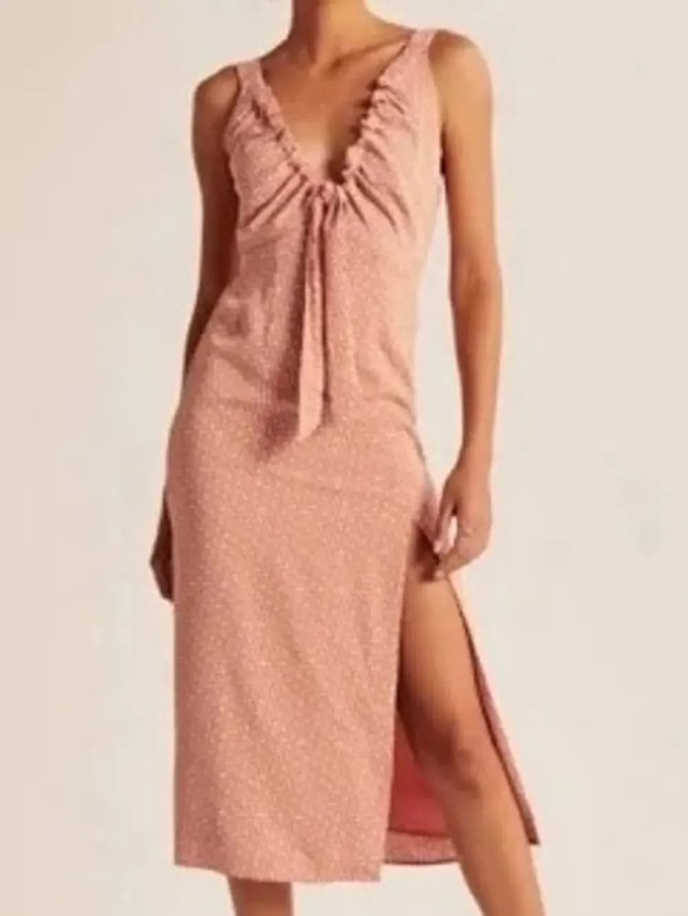 NWT Abercrombie & Fitch Babydoll Midi Slip Dress Coquette Cinched Neck Women XXL