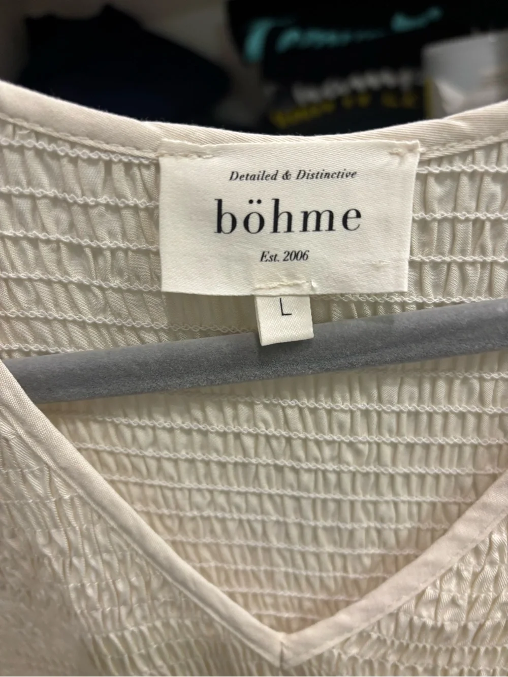 Cream Smocked Bodice Tiered Maxi Dress bohme