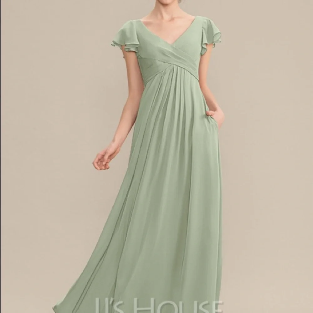 NWT JJ's House Chiffon Dress With Cascading Ruffles Pockets Size 0