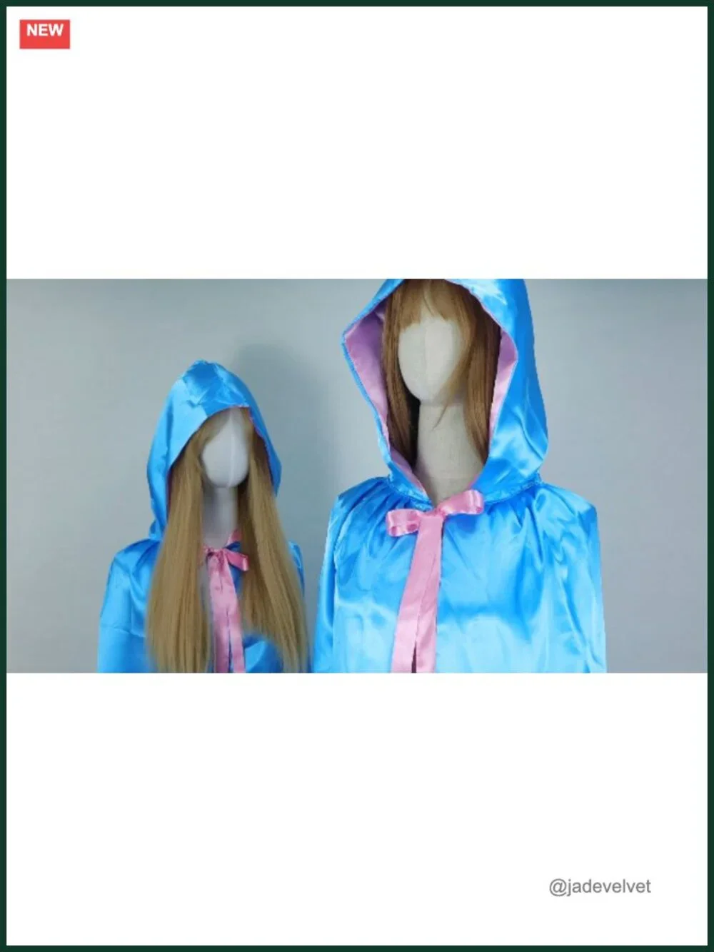 Cosplay Hooded Cape Satin Reversible Costume Robe Women