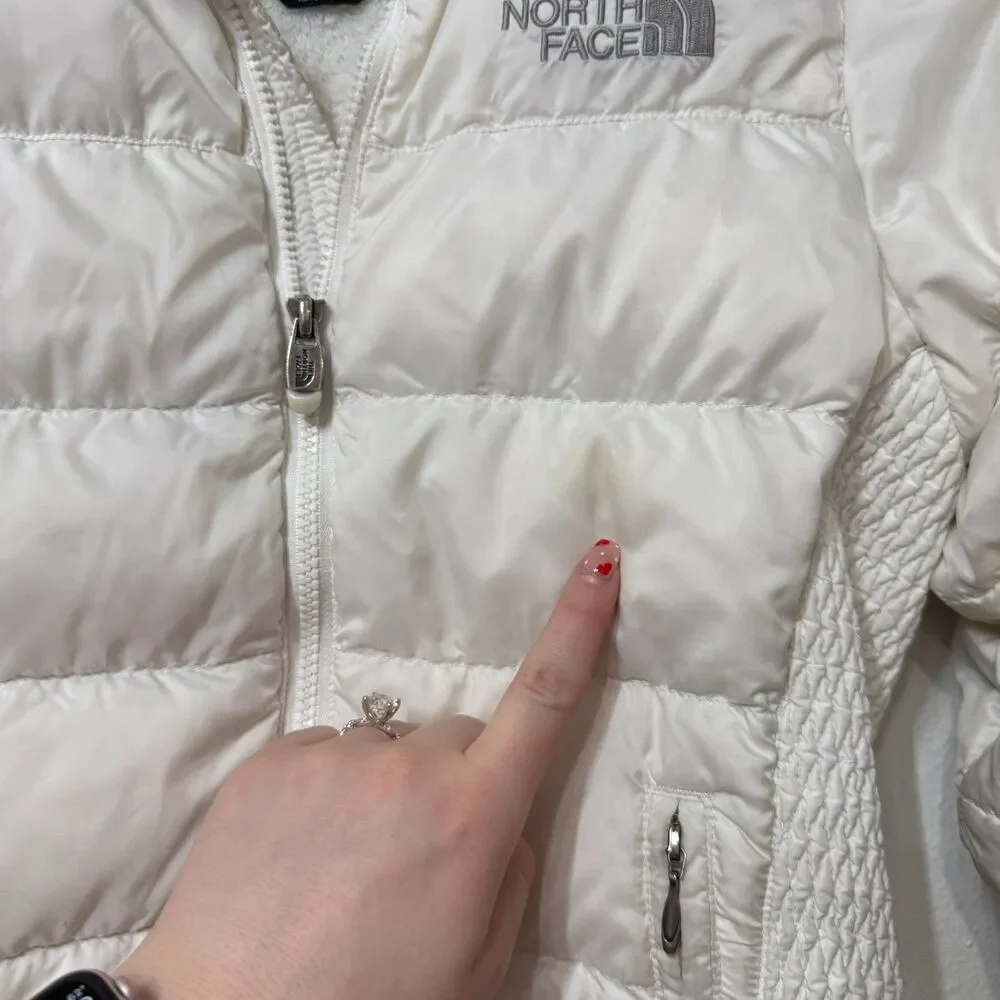 The North Face Aconcagua Women's Vintage 550 Down White Puffer Jacket Coat XS