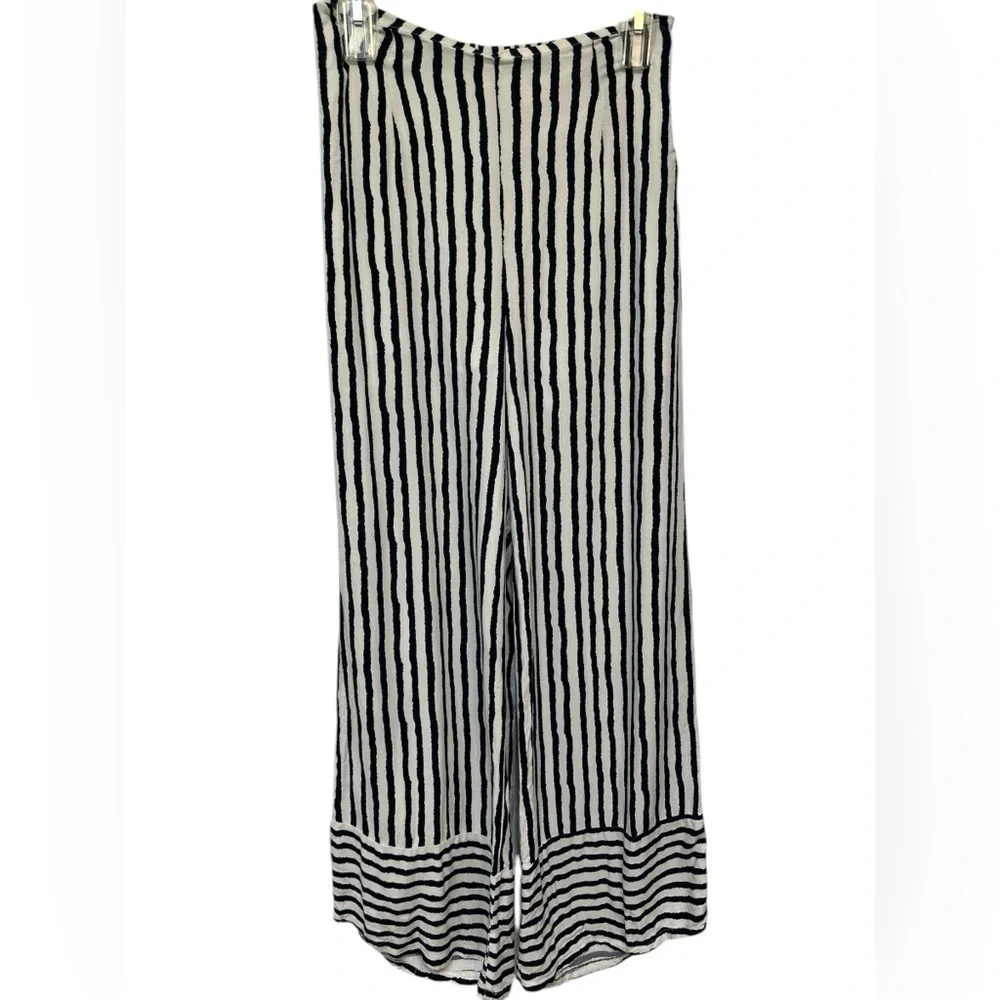 Urban Romantics Striped Black and White Wide Leg Pants