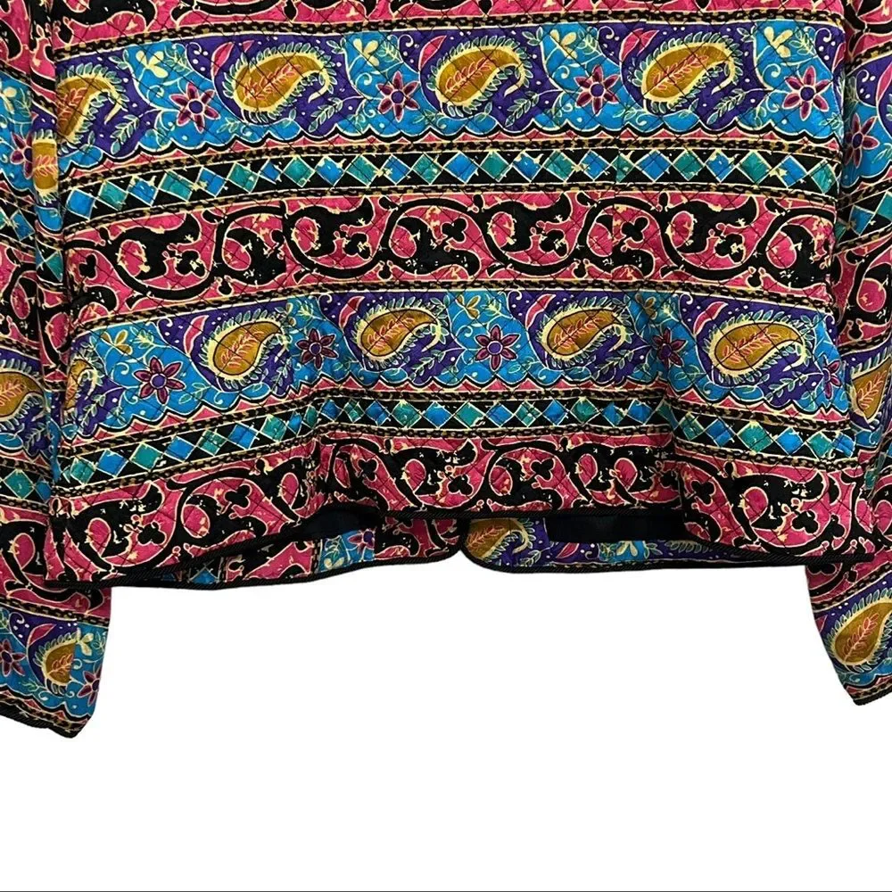 MAGGY LONDON Vintage Mixed Prints Long Sleeve Silk Jacket 12