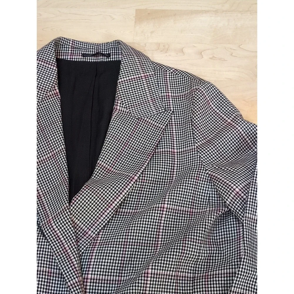 Reiss Helei Check Blazer Oversized Sz 6 Fits 10/12 Multicolor Career Business