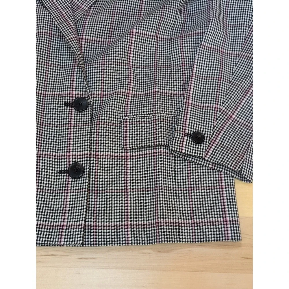 Reiss Helei Check Blazer Oversized Sz 6 Fits 10/12 Multicolor Career Business