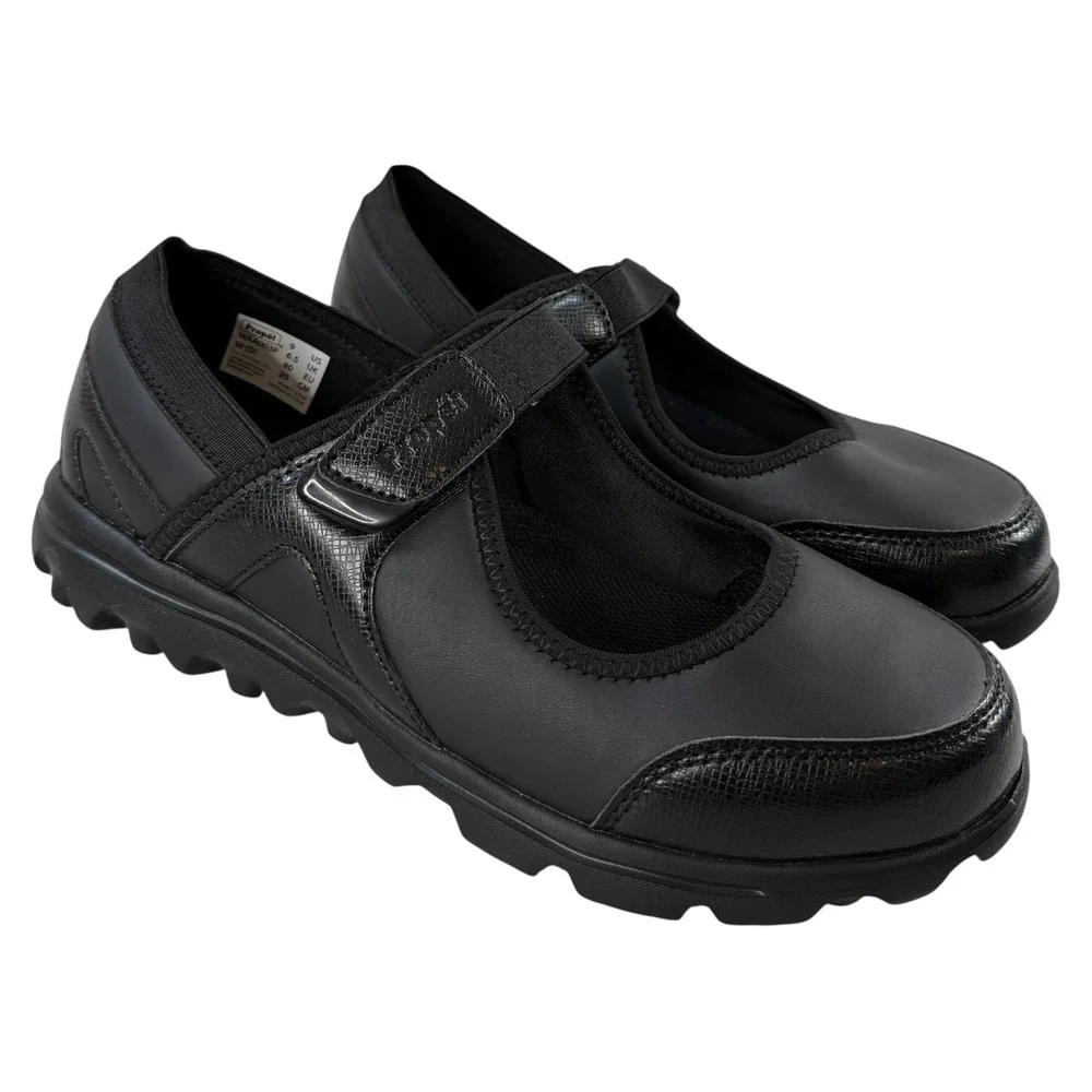 Propet WAA003P Womens Black Mary Jane Walking Shoes Wide Width D Size 9 US