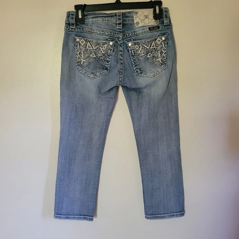 Miss Me JE8131C Embellished Signature Cropped Skinny Jeans Size 26