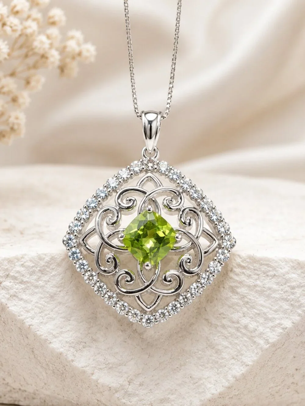 Emerald Grace Peridot Pendant Necklace