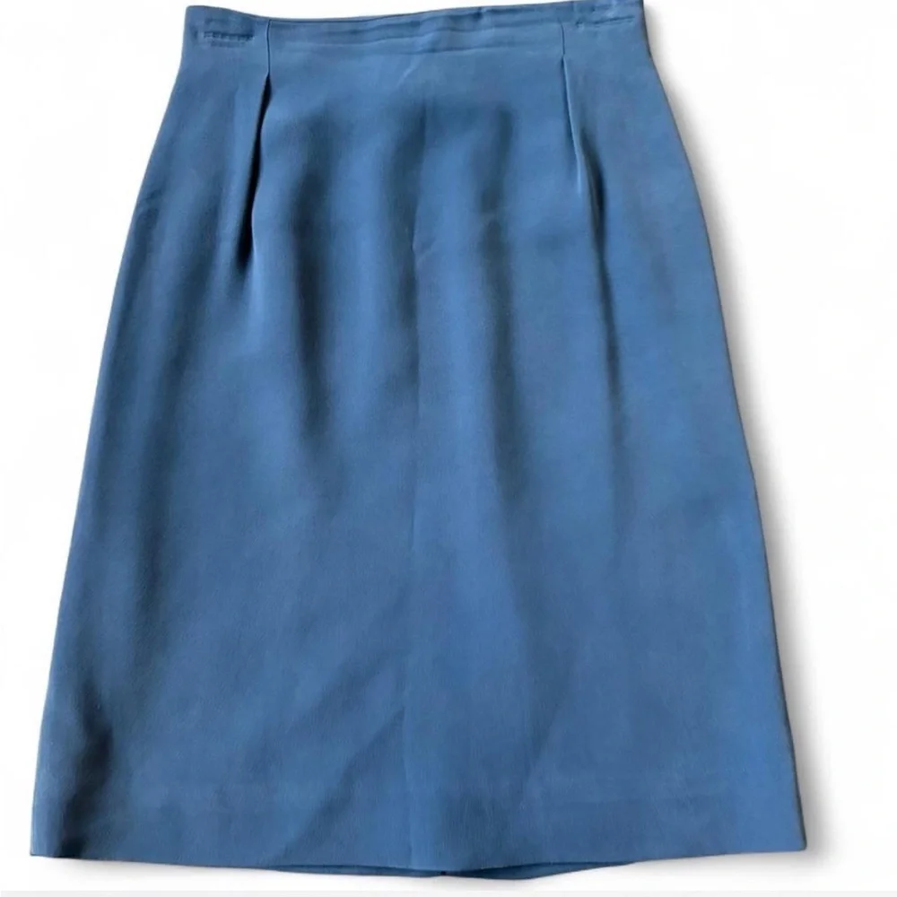 Rena Rowan Elegant Silk Sky Blue Pencil Skirt