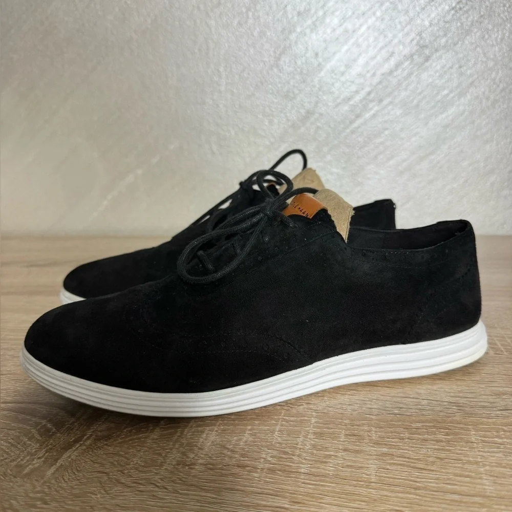 Cole Haan Ella Grand OX ll Black Suede Women 9B Sneakers