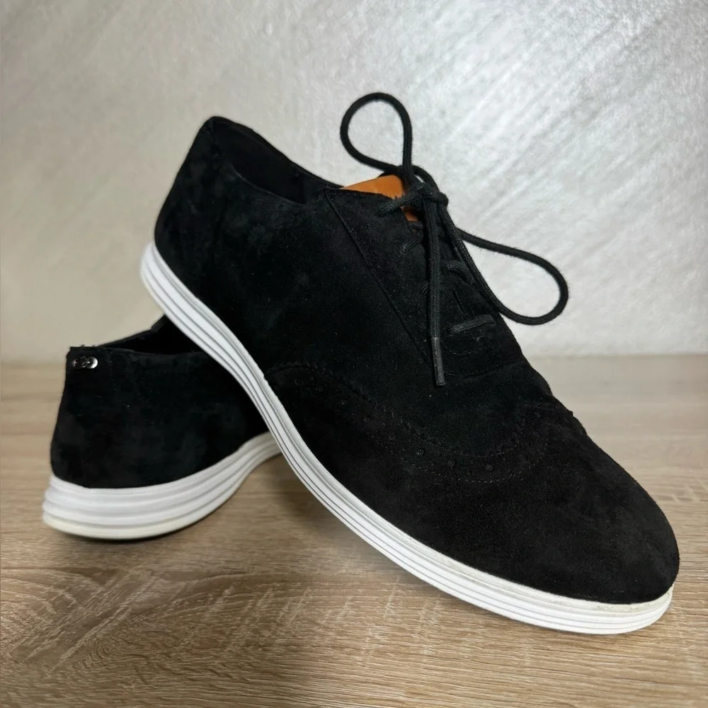 Cole Haan Ella Grand OX ll Black Suede Women 9B Sneakers