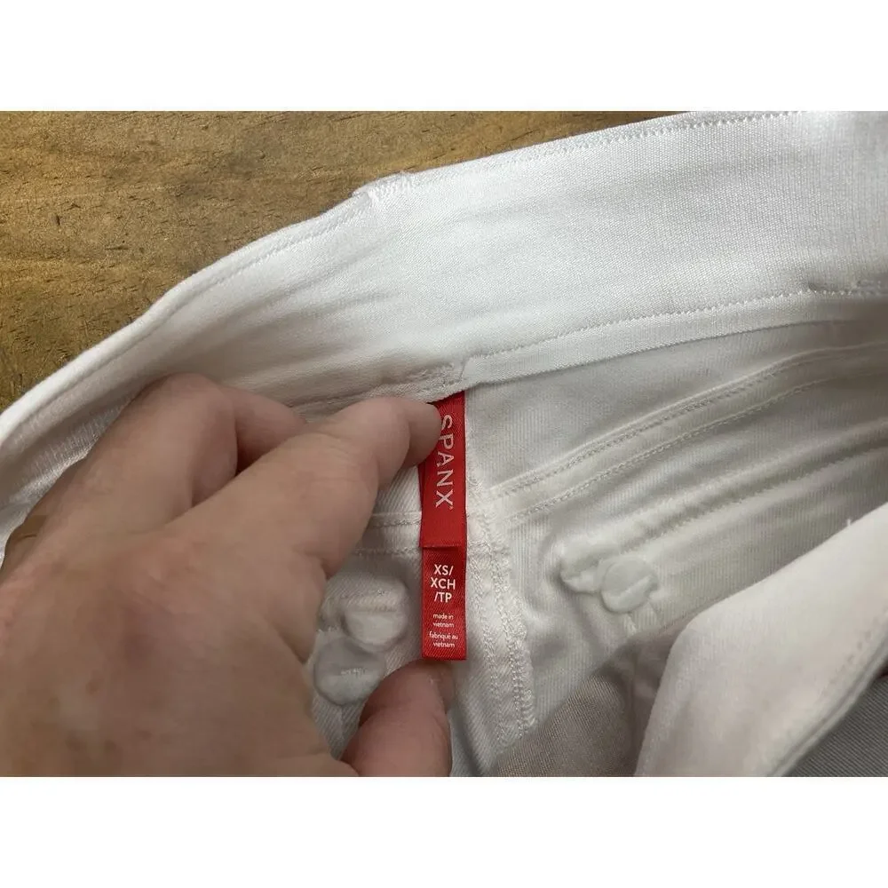 SPANX Stretch Twill Cropped Wide Leg Pant Bright White Size XS NWT
