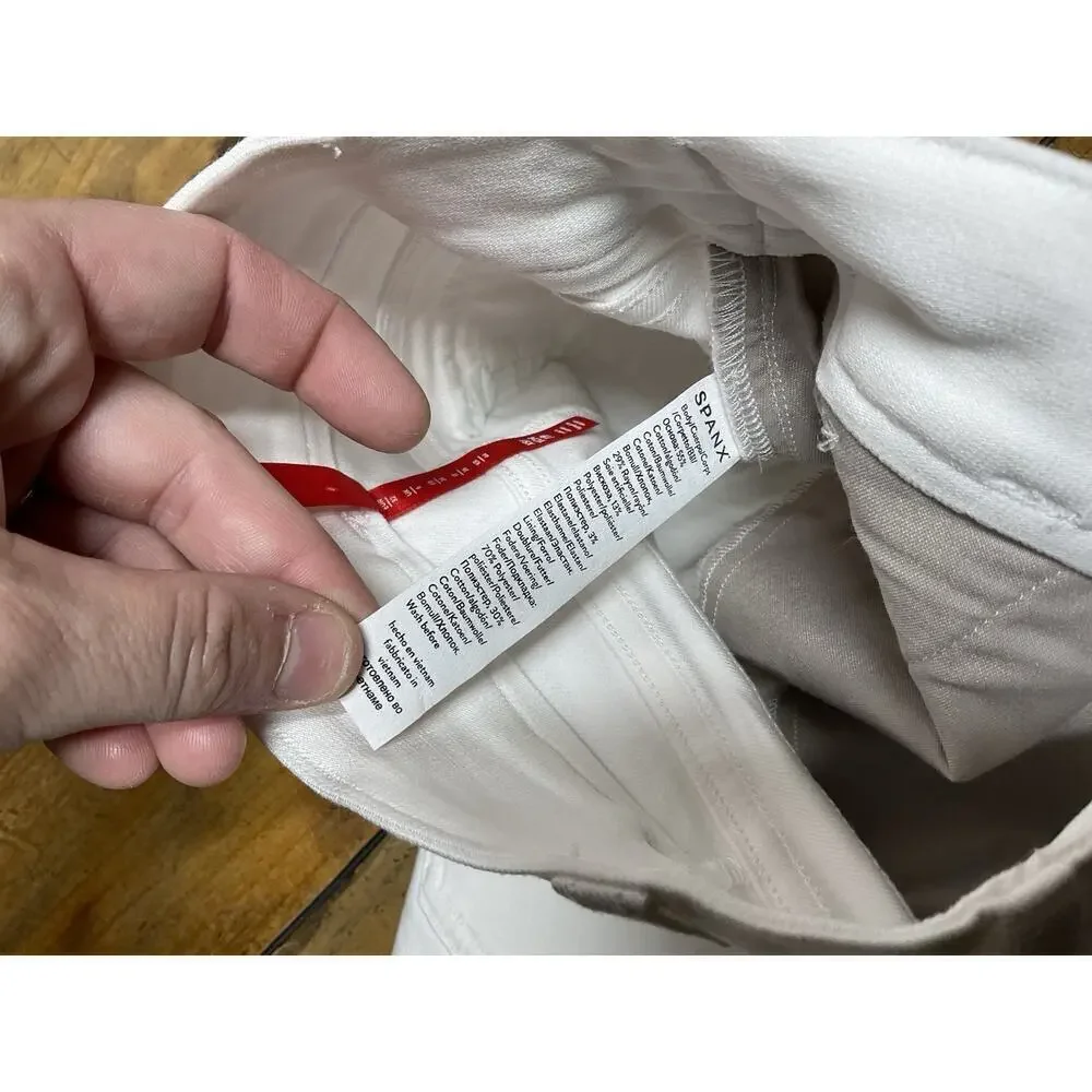 SPANX Stretch Twill Cropped Wide Leg Pant Bright White Size XS NWT