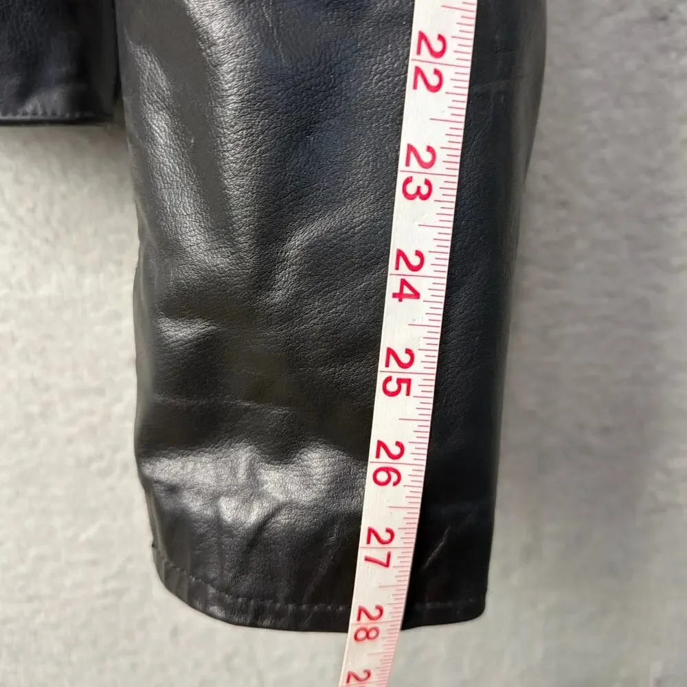 Vintage 1998 Wilsons Leather Moto Jacket Mens 40 Black Biker Y2K Motorcycle