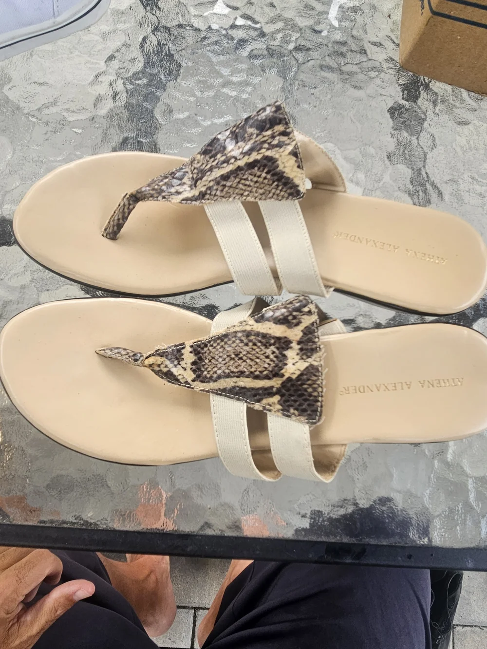 Athena Alexander beige slide