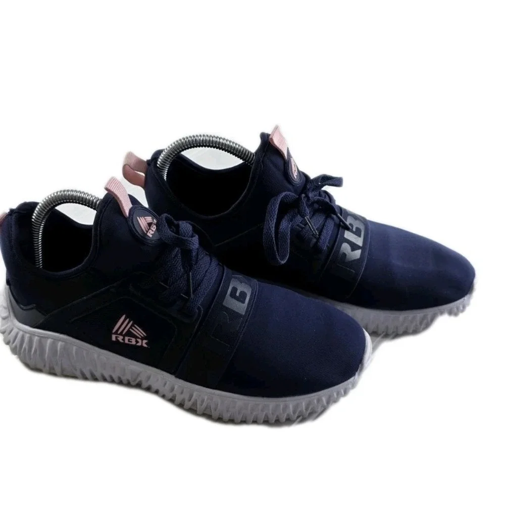 WOMENS RBX NAVY‎ BLUE PINK RUNNING TRAINING SLIP-ON SNEAKER SHOES SIZE 9