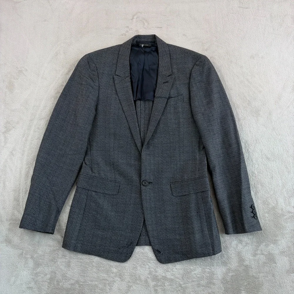 Prada Milano Blazer Jacket Sport Coat Men 36R Grey Black Geo Wool Blend‎ Italy
