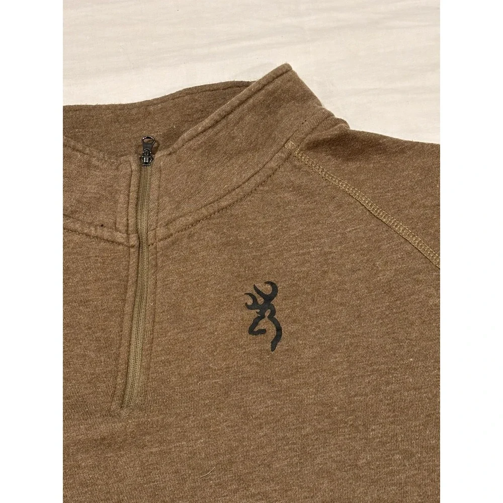 Browning Pullover Mens 2XLT Brown 1/4 Zip Thermal Fleece Outdoor Hunting Top