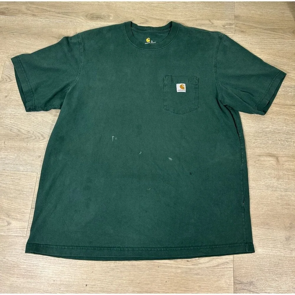 Carhartt Loose Fit Heavyweight Green Work T-shirt Size XL