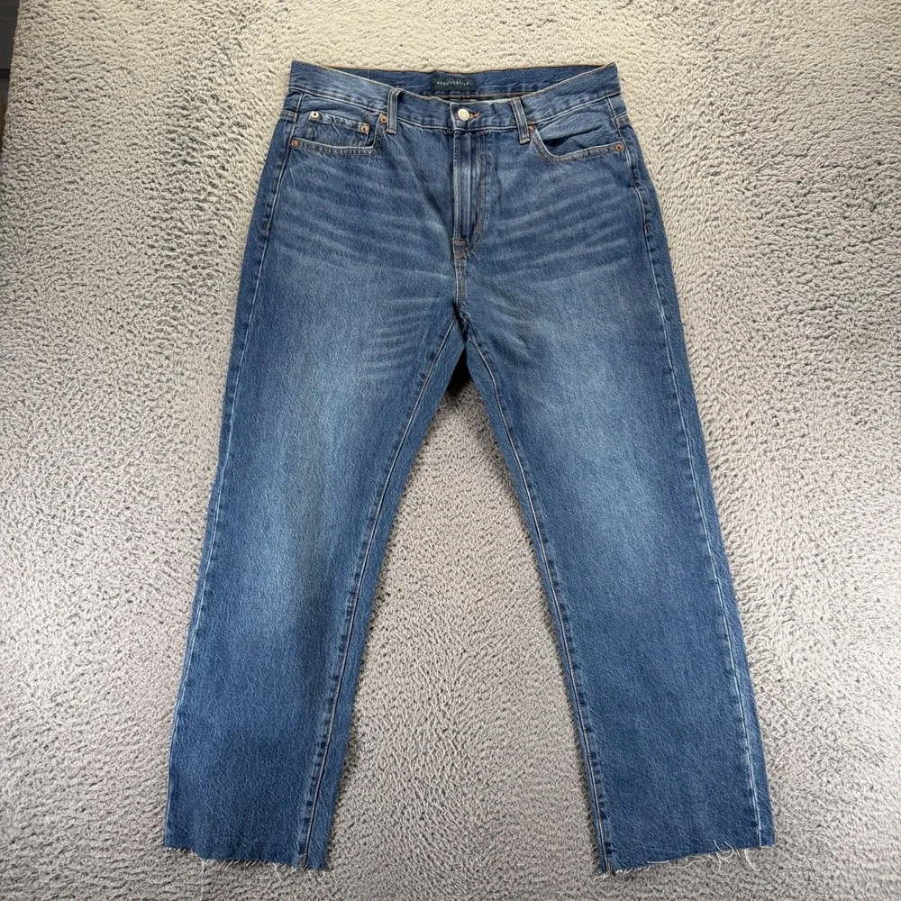 Aeropostale Jeans Mens 34x29 Blue Cotton‎ Denim Straight Faded Workwear Stretch