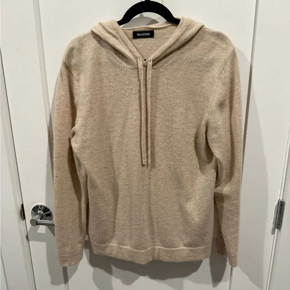 Naadam Signature Cashmere Hoodie, Oatmeal, size S
