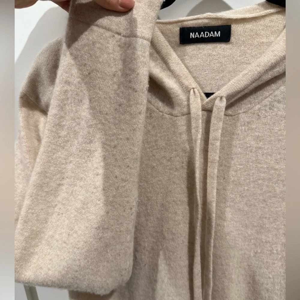 Naadam Signature Cashmere Hoodie, Oatmeal, size S