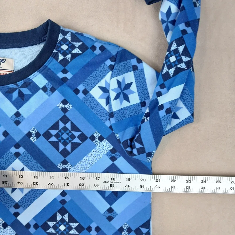 Lands End Medium 10-12‎ Womens Sweatshirt Serious Sweats Geometric 20x26