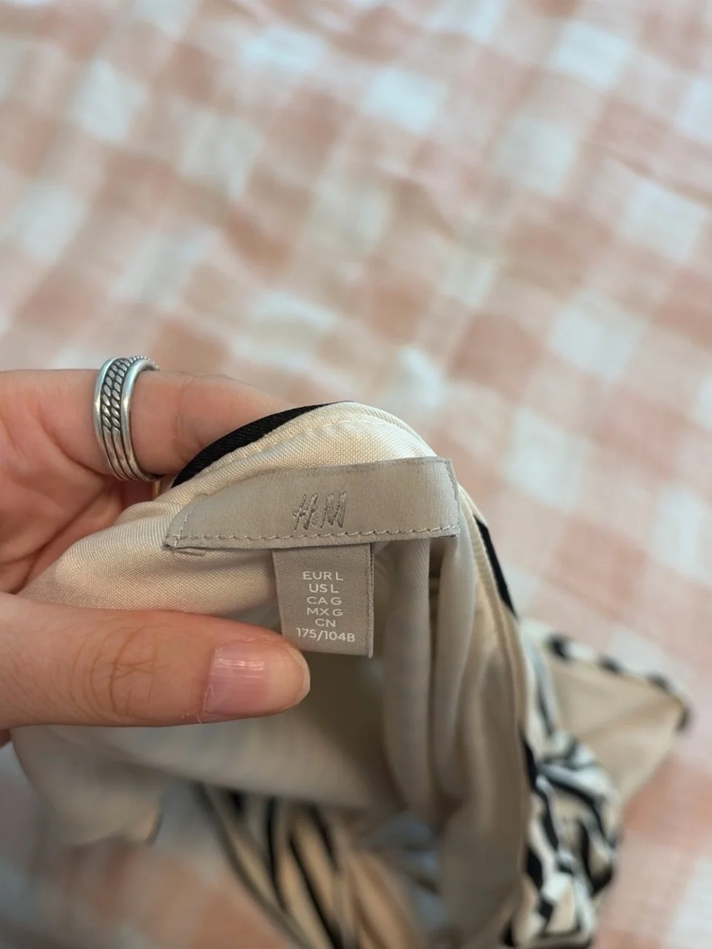 H&M Black & White One-Shoulder Striped Tank