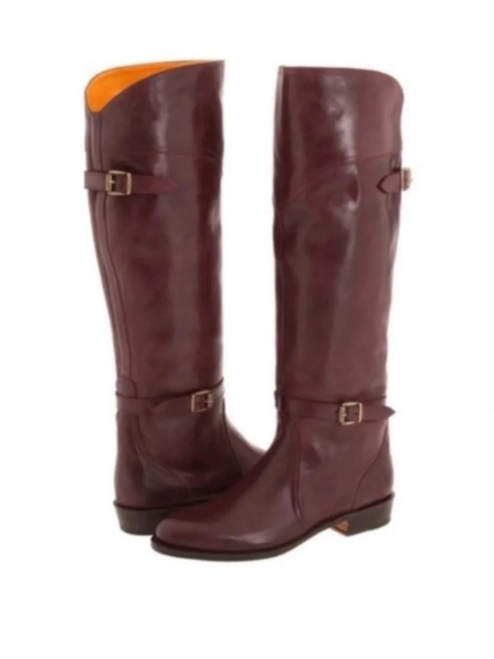 Frye Knee-high Leather Riding Boots - Deep Burgundy, Size 7, Western Style
