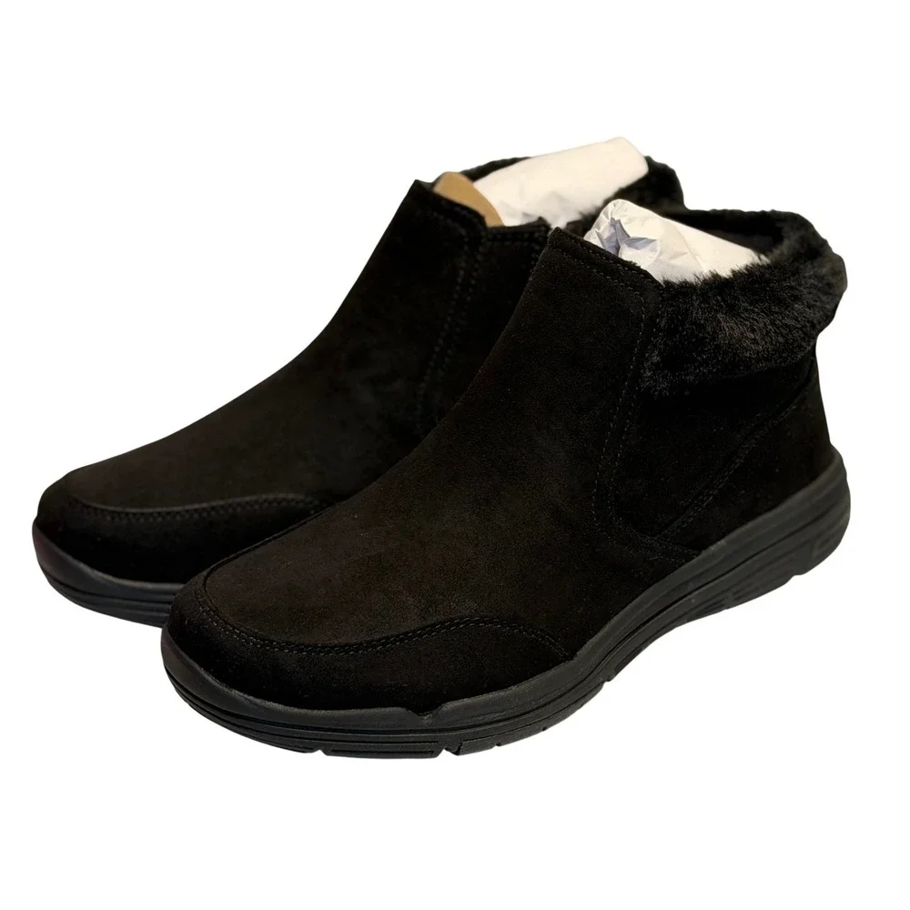Ryka Amaze Ankle Booties Black Water-Repellent Faux Fur Lined Women 7.5 Wide‎