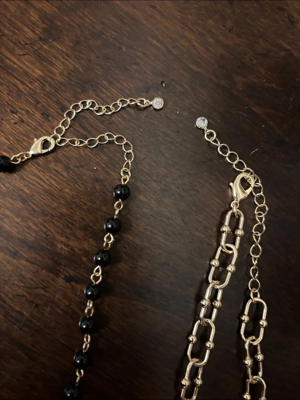 Gold and Black Pendant Necklace - Women's Jewelry