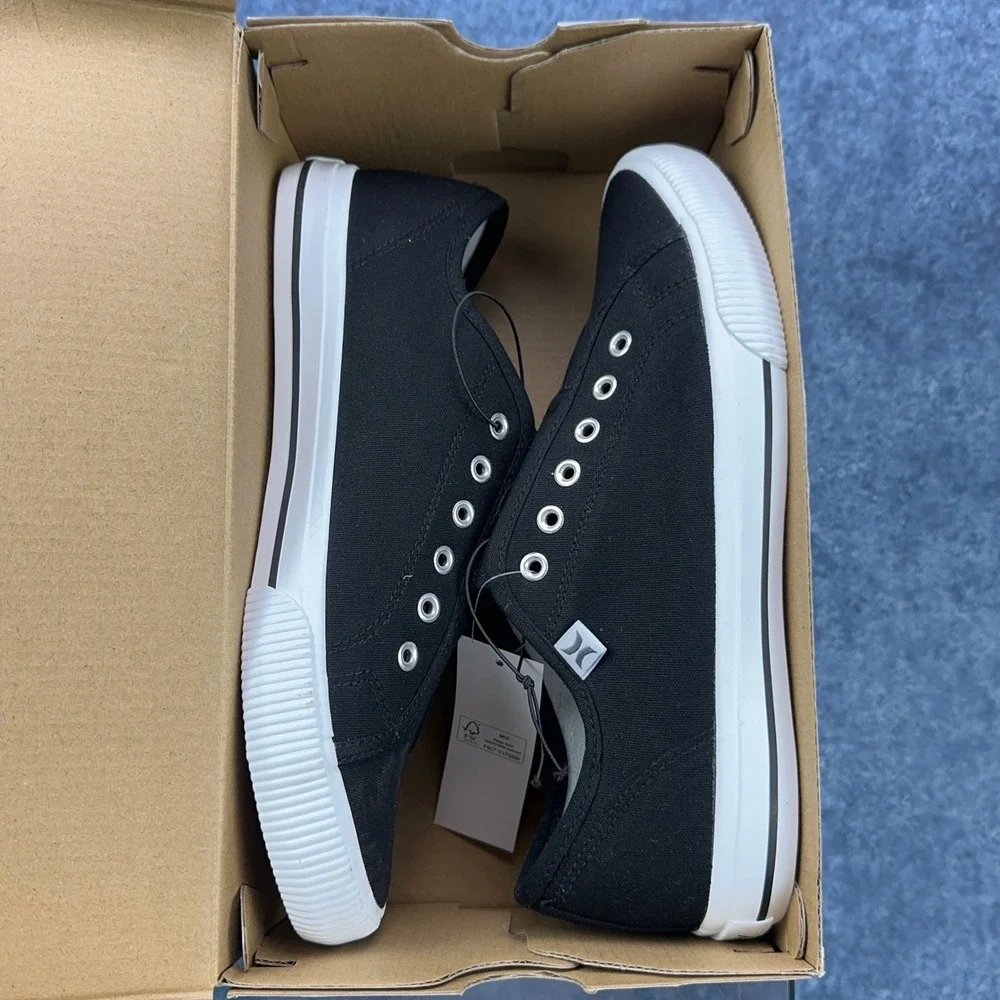 Hurley Chloe Womens 8.5 Black Canvas Slip On Sneakers Low Top Shoes‎ 1676560