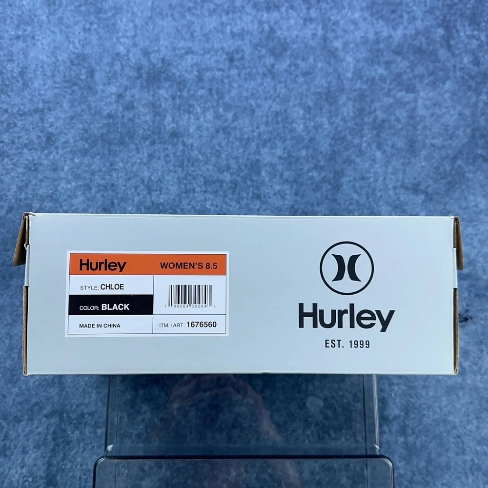Hurley Chloe Womens 8.5 Black Canvas Slip On Sneakers Low Top Shoes‎ 1676560