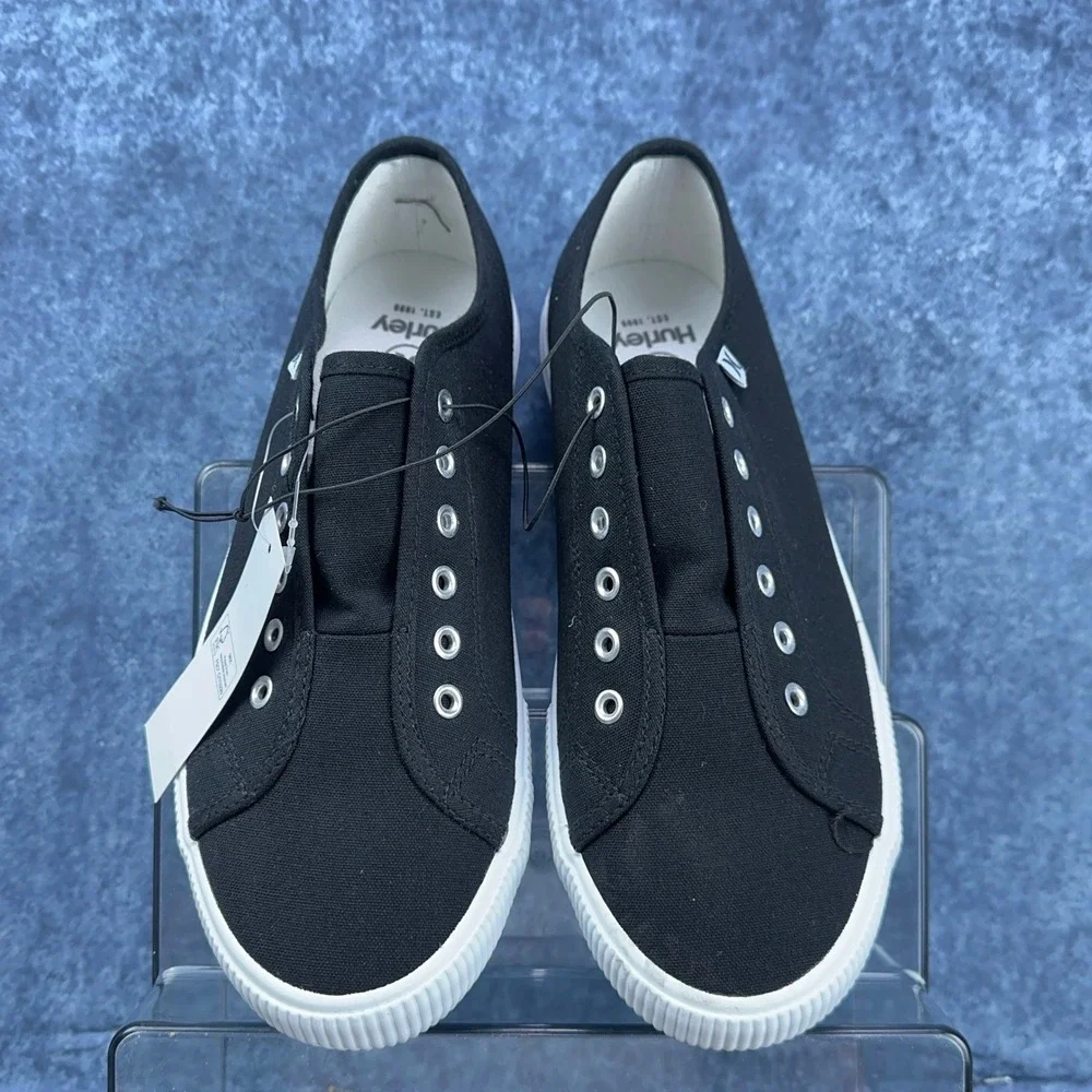 Hurley Chloe Womens 8.5 Black Canvas Slip On Sneakers Low Top Shoes‎ 1676560