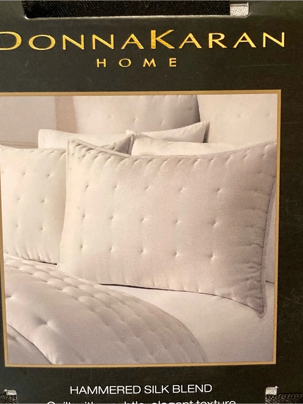 NEW Donna Karan Home hammered silk blend King sham in platinum
