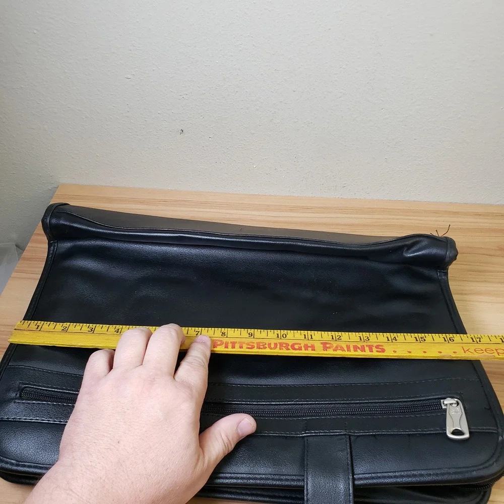 American Tourister Leather Briefcase Black‎ Office Commuter Bag Travel Buisness