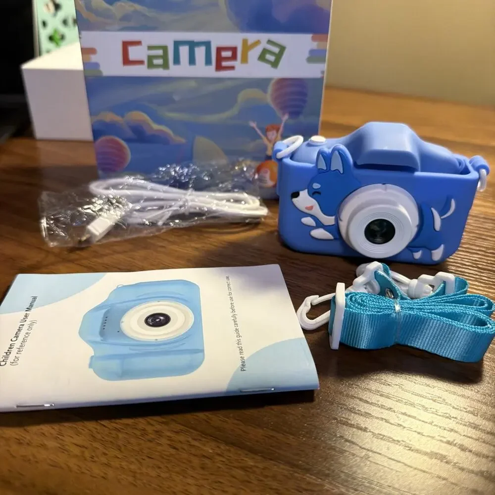 Kids Digital Camera 1080P HD Blue Dog Camcorder/Camera 3+ New