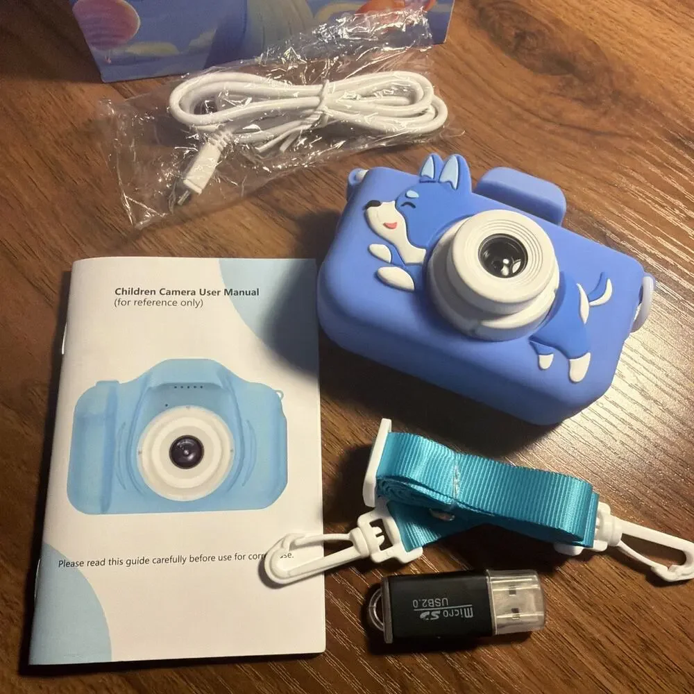 Kids Digital Camera 1080P HD Blue Dog Camcorder/Camera 3+ New