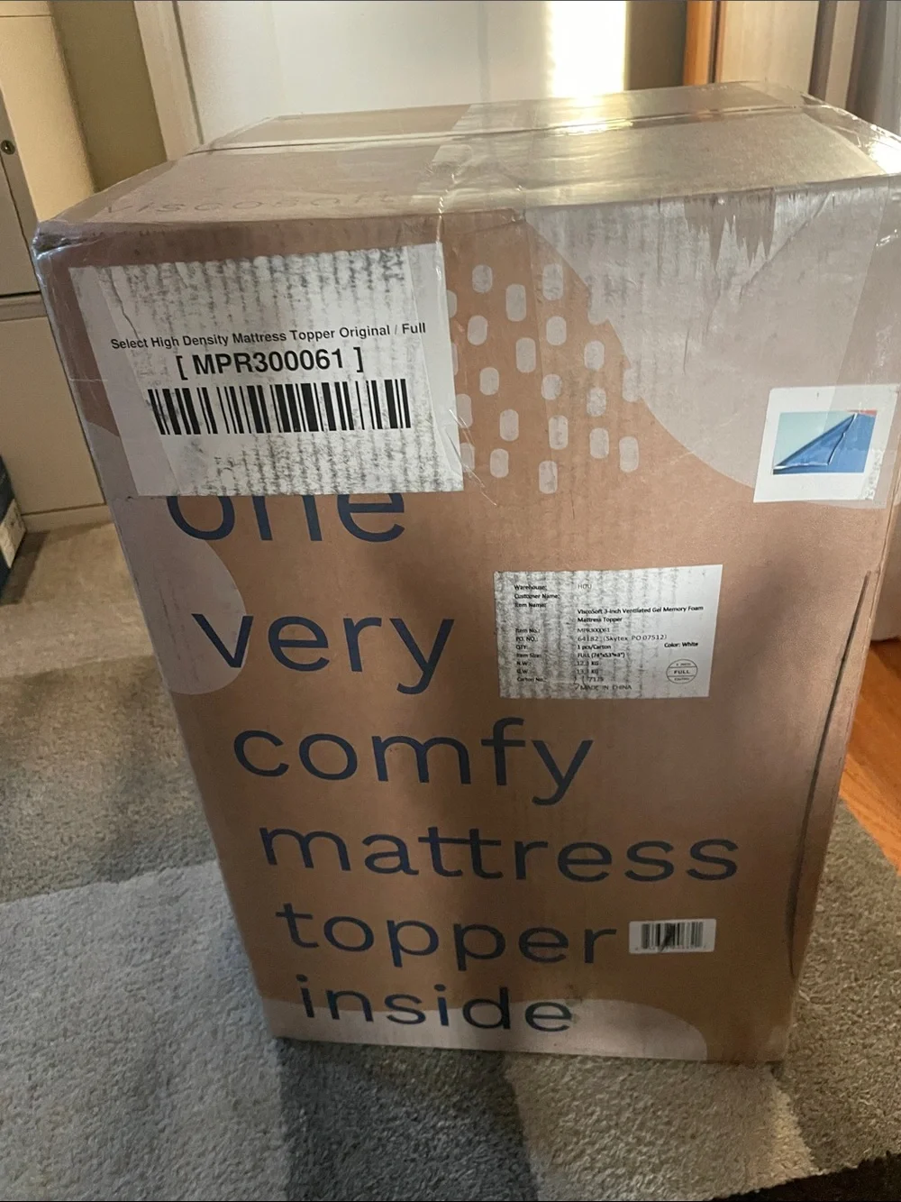 NEW In BOX Viscosoft Restore HD High-Density Mattress Topper - Gray 3 “